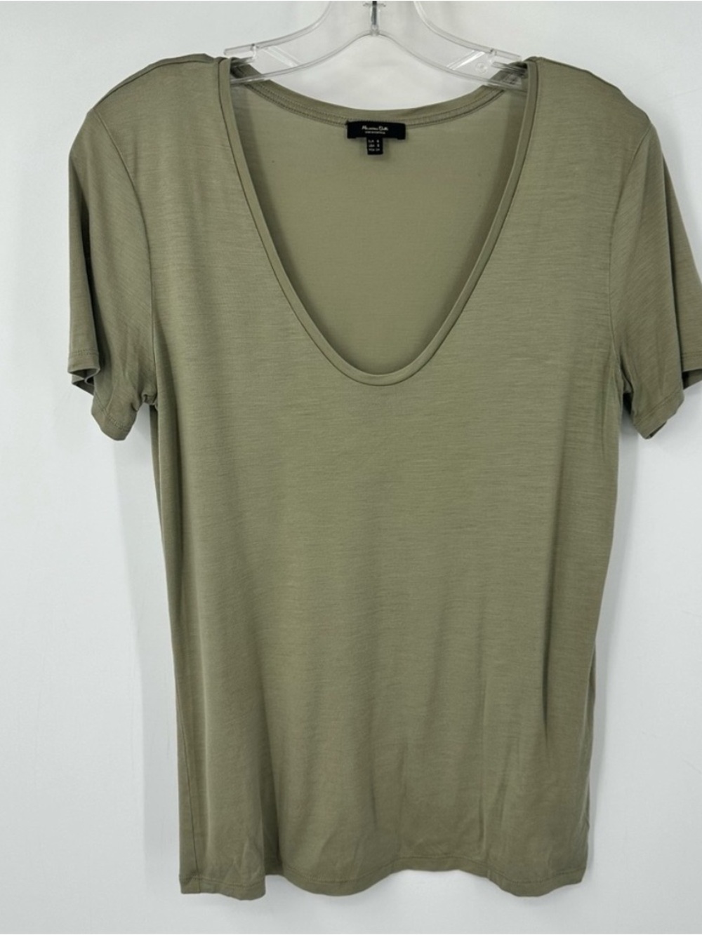 Massimo Dutto Green Short Sleeve Shirt V Neck Top Womens Small